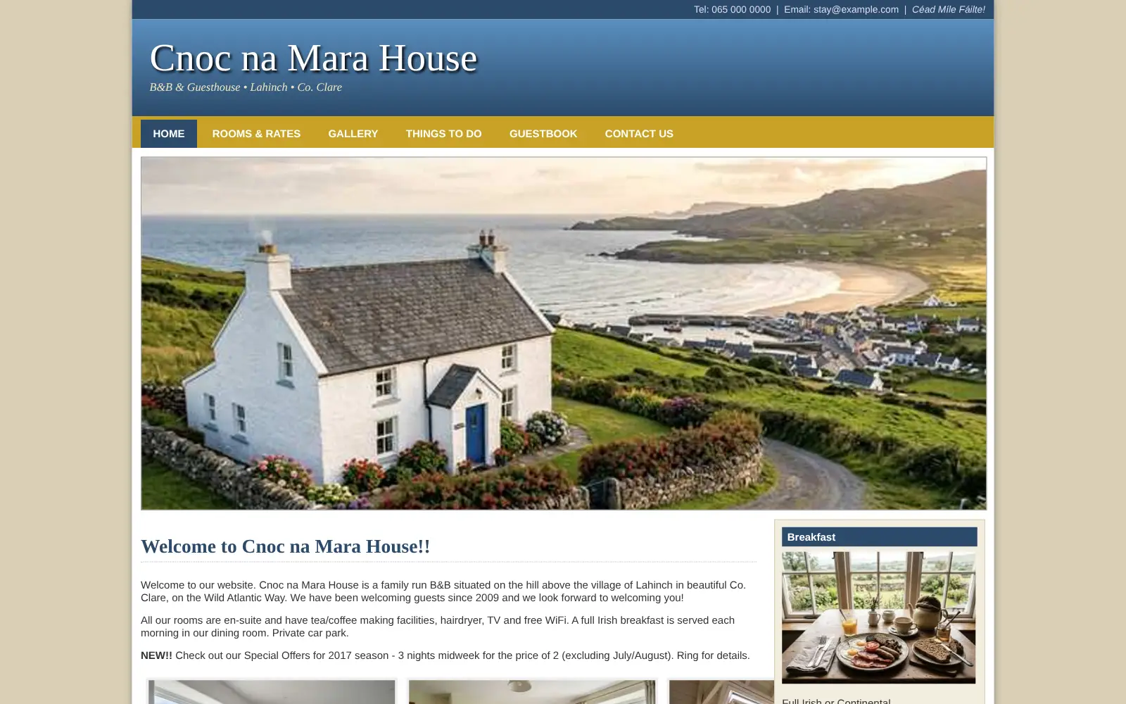 Before: the old website of a guesthouse