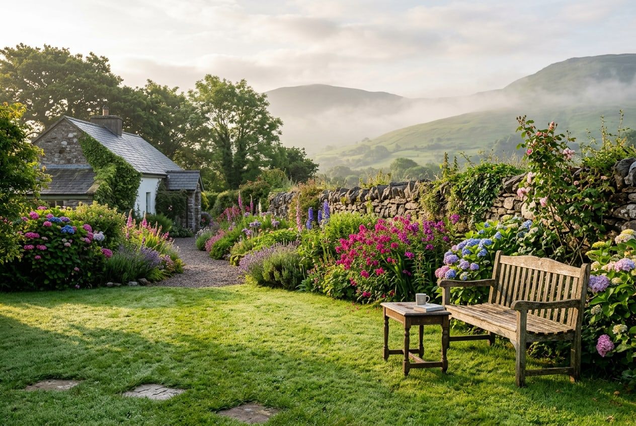 The garden in the morning