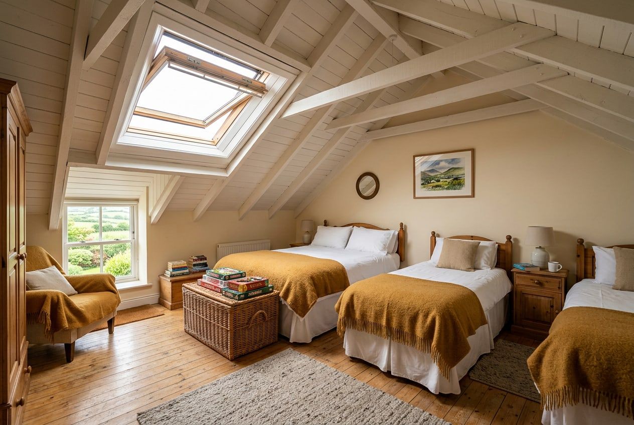 Family Room with a double and two single beds