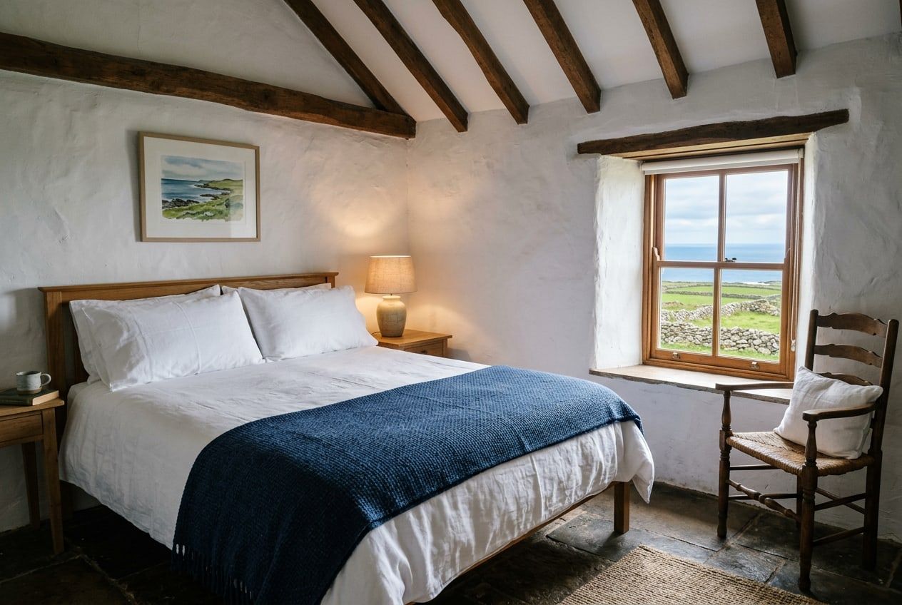 Main bedroom with a king-size bed